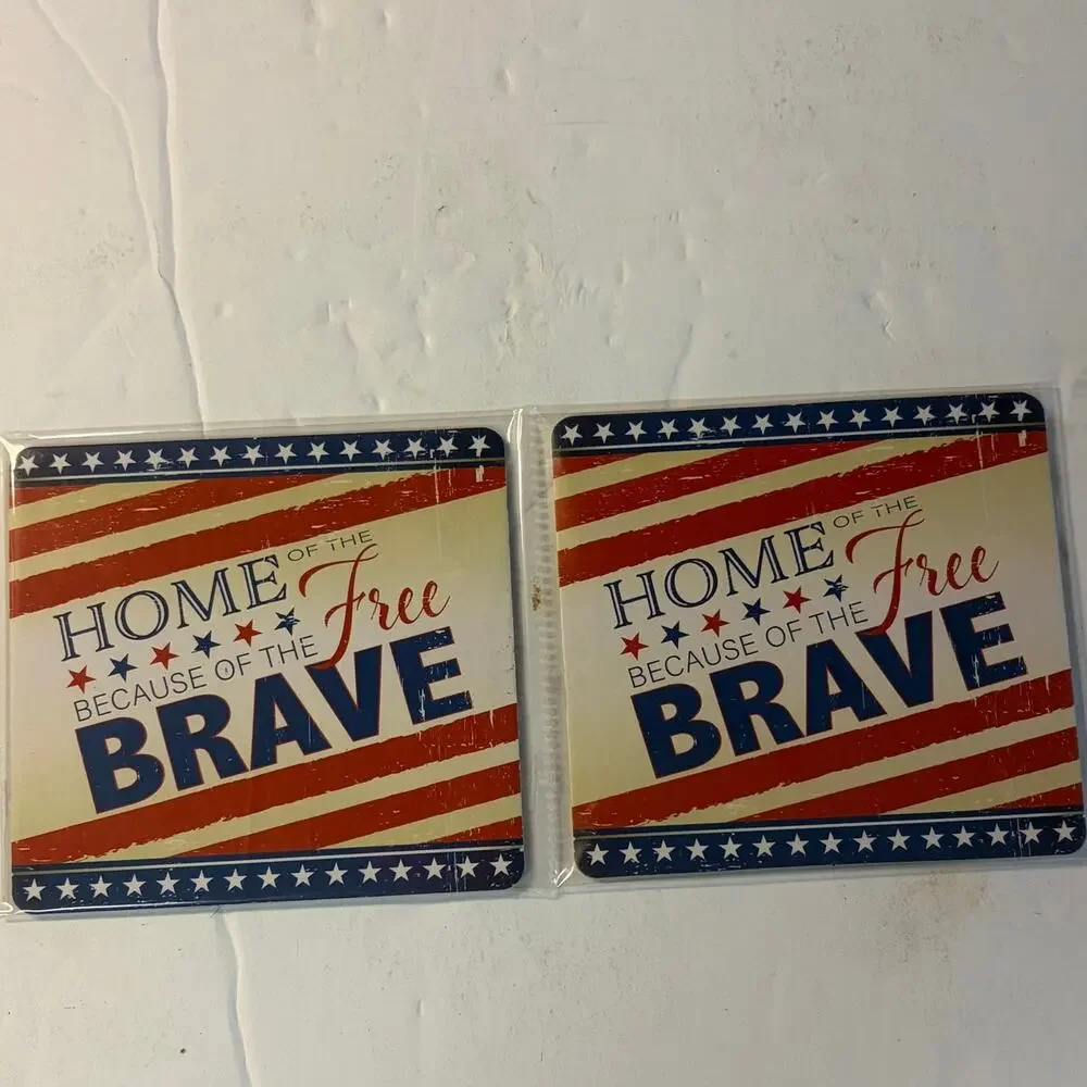 VFW 'Home of the Free Because of the Brave' Coasters (Set of 4)
